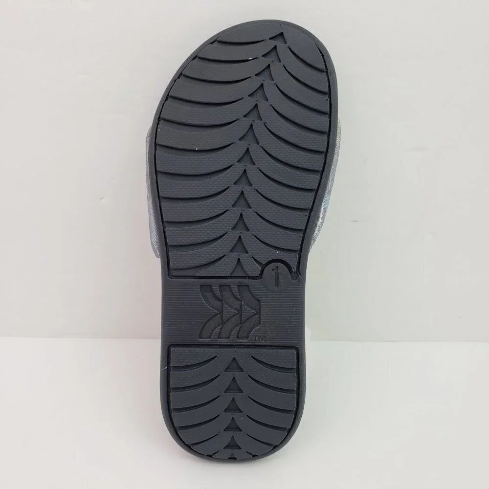 NEW All In Motion Kids Size 1Y Cypress Gray Slip On Slides Sandals